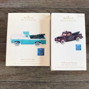 Hallmark Keepsake All-American Trucks 1960 Ford F-100 1940 Ford Pickup Ornaments
